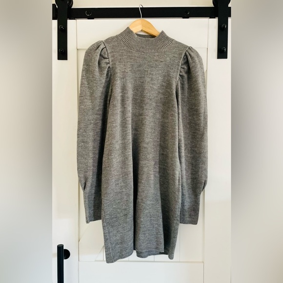WAYF Morela Turtleneck Sweater‎ Dress in Grey - Picture 3 of 7